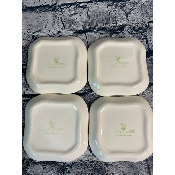 Julia Junkin Set of 4 GRAPE Plates Appetizer Snack Small Grape Hand painted - Picture 6 of 8